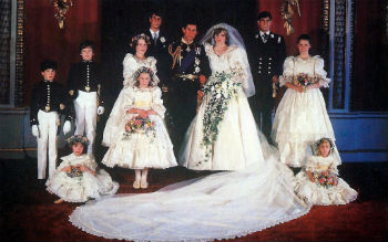 Photograph of the wedding between Prince Charles and Princess Diana