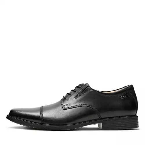 Clarks Men's Tilden Cap Oxford Shoe,Black Leather,11 M US